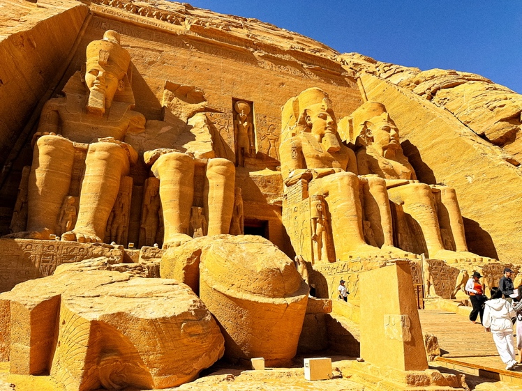 The seated colossi of Ramesses II at Abu Simbel
