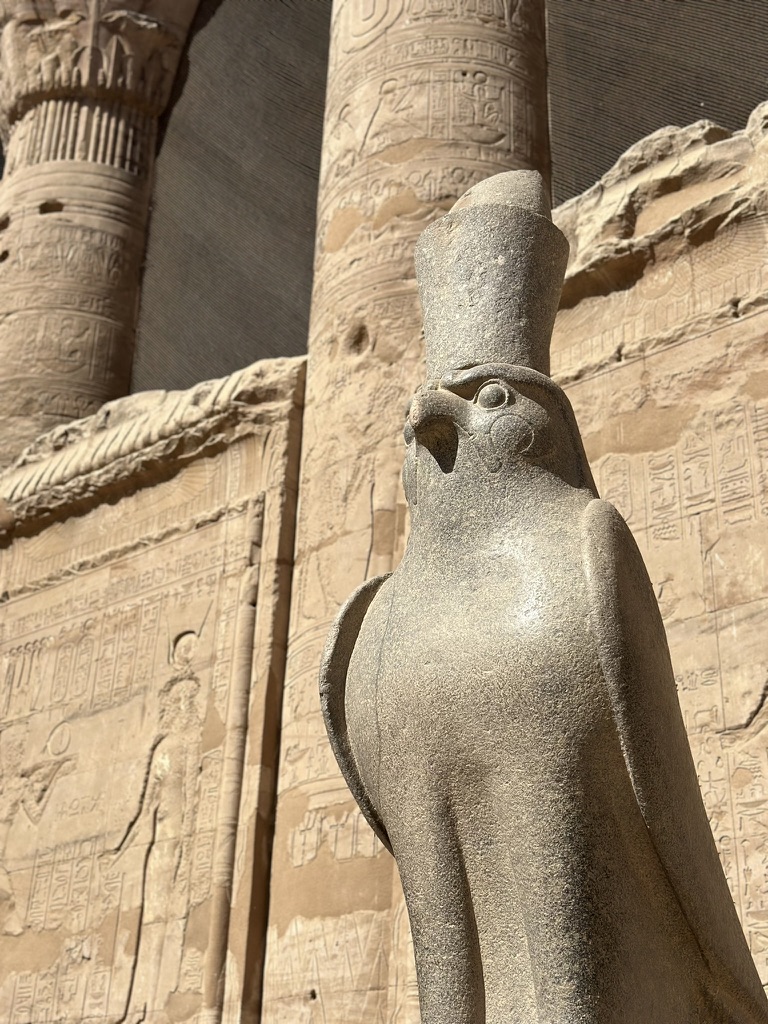 Granite statue of Horus as a falcon at Edfu