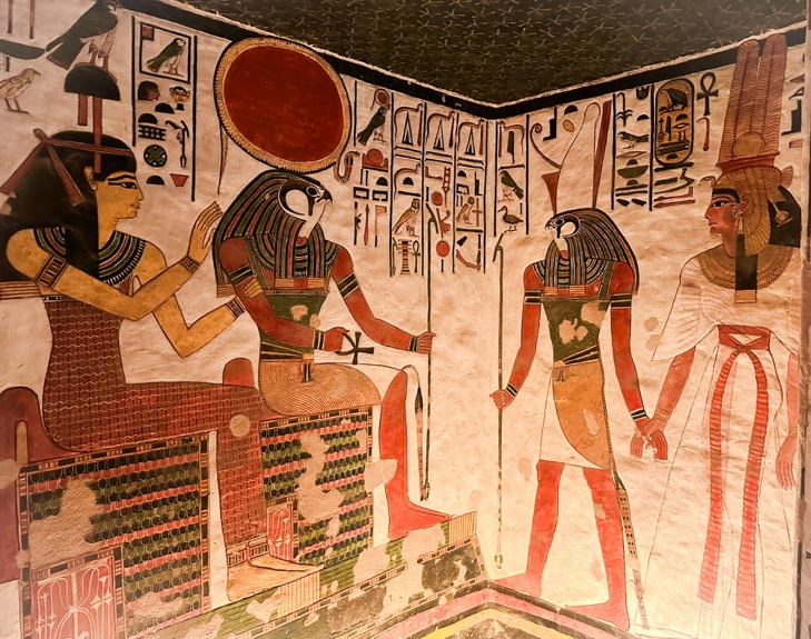 Painted wall of Nefertari's tomb