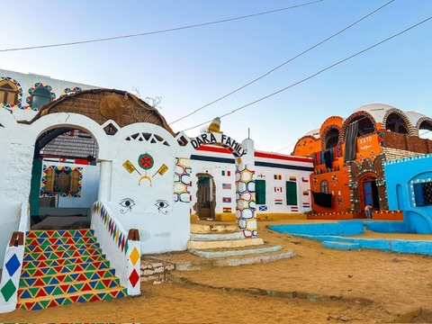 Brightly painted Nubian houses