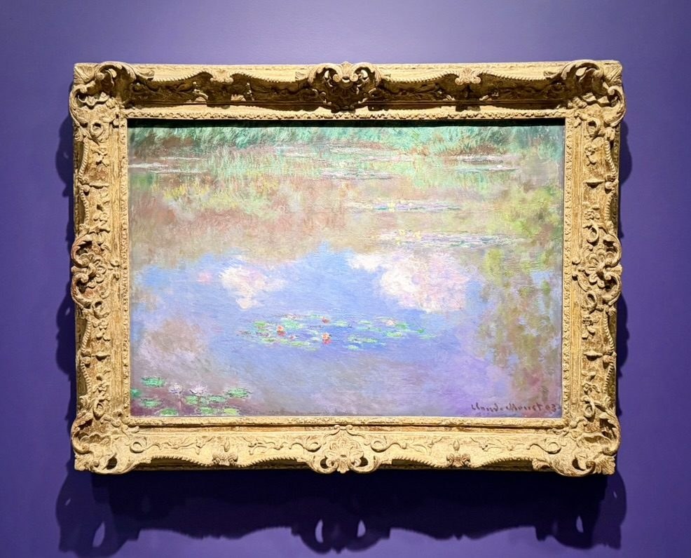 Monet, clouds reflected in a water-lily pond