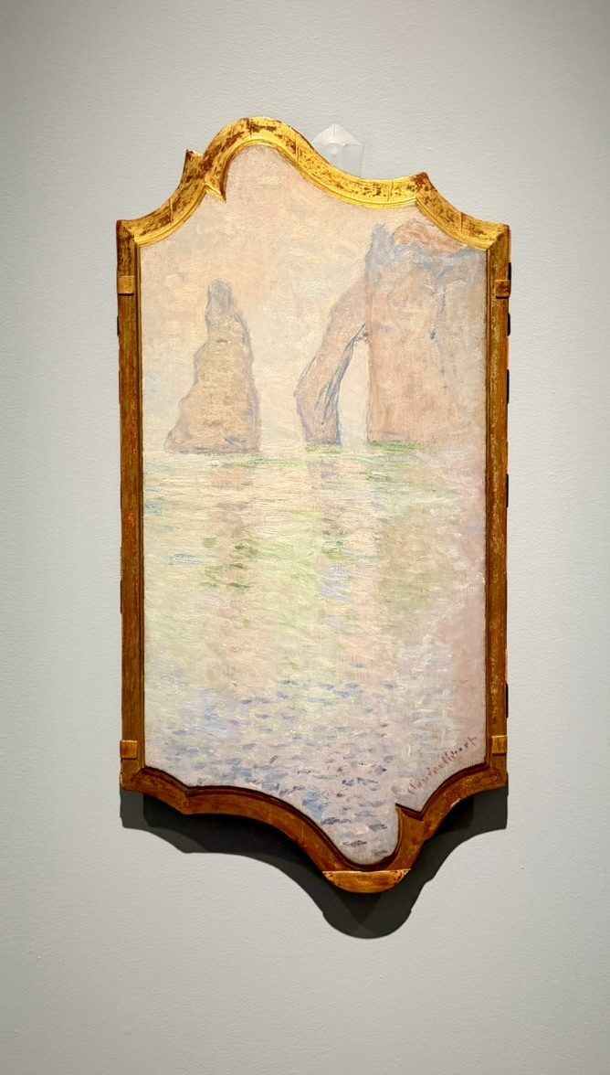 Monet, pale cliffs and a rock needle at Étretat